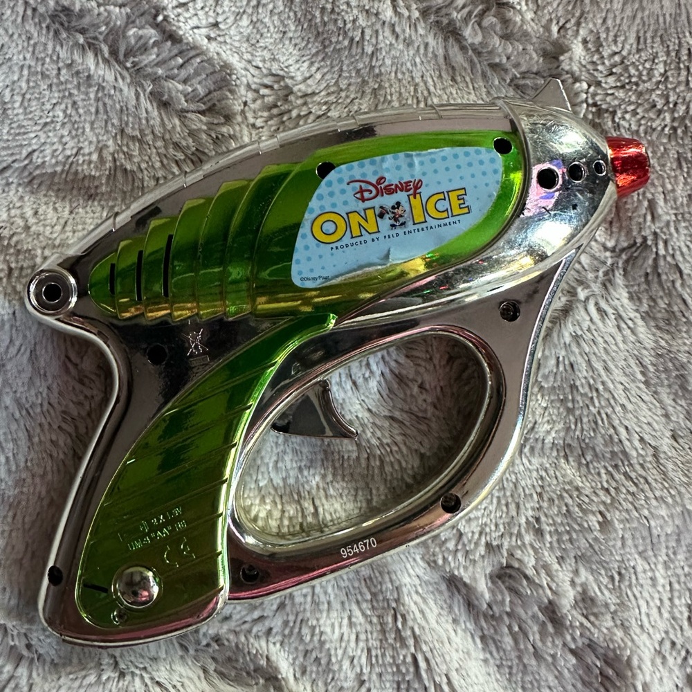 Disney On Ice Toy Story Buzz Chrome Laser Gun Pistol Blaster - Working Sounds